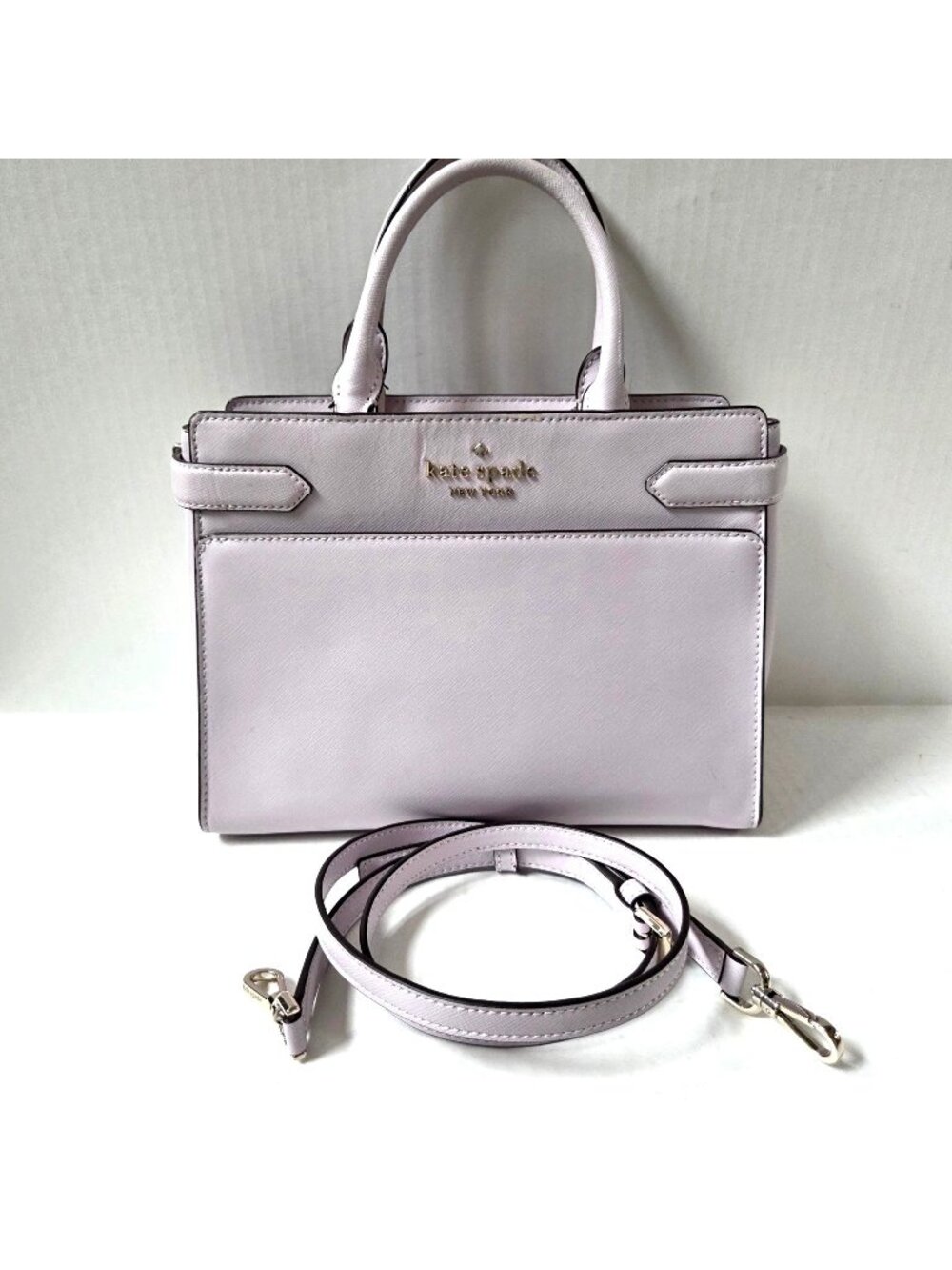 Kate Spade Purse Lilac Moon Purple Staci Medium Satchel Preppy Crossbody Bag